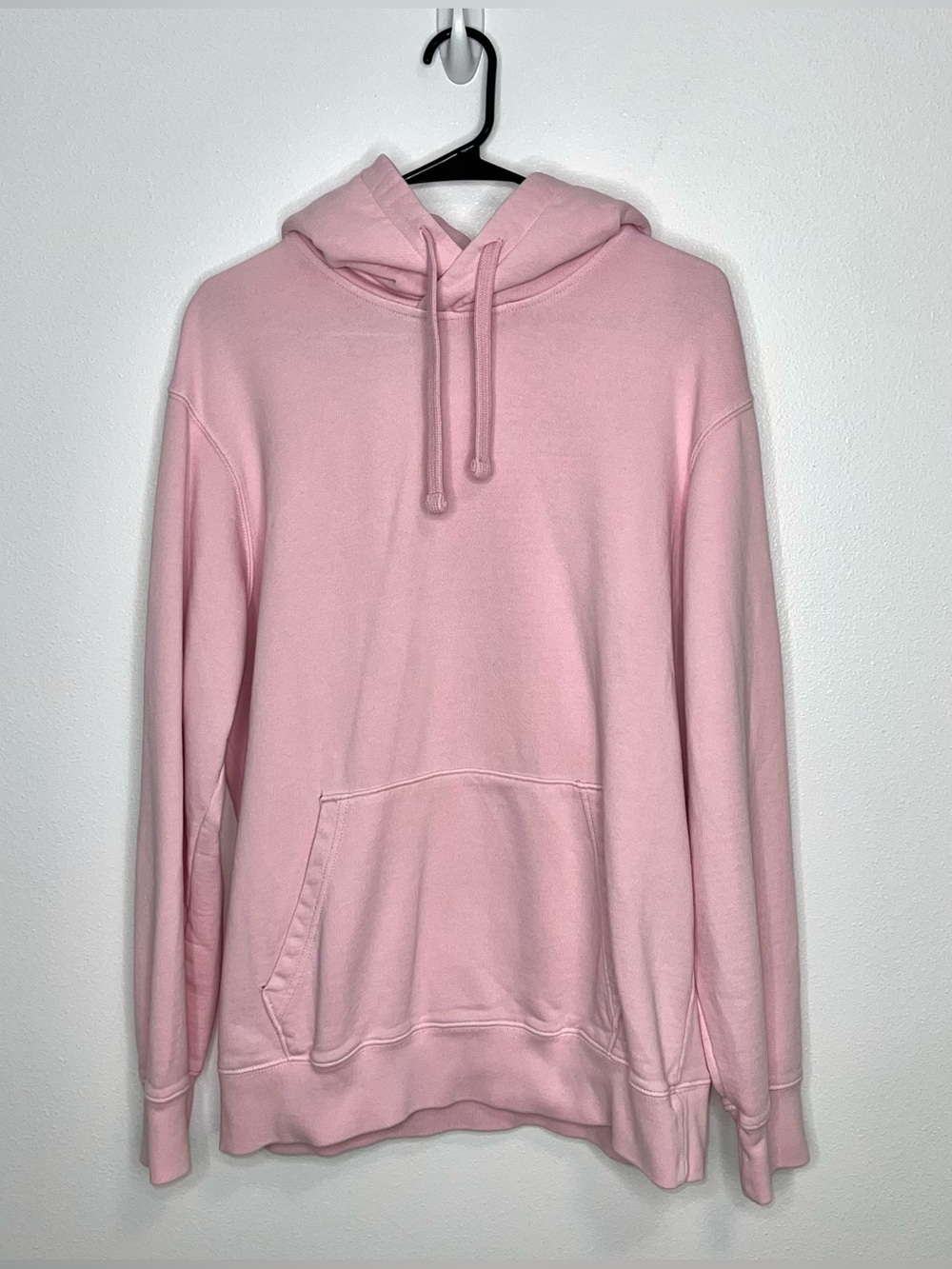 American Eagle Men’s Pink Pullover Hoodie Cotton Sweatshirt Basic Size Large